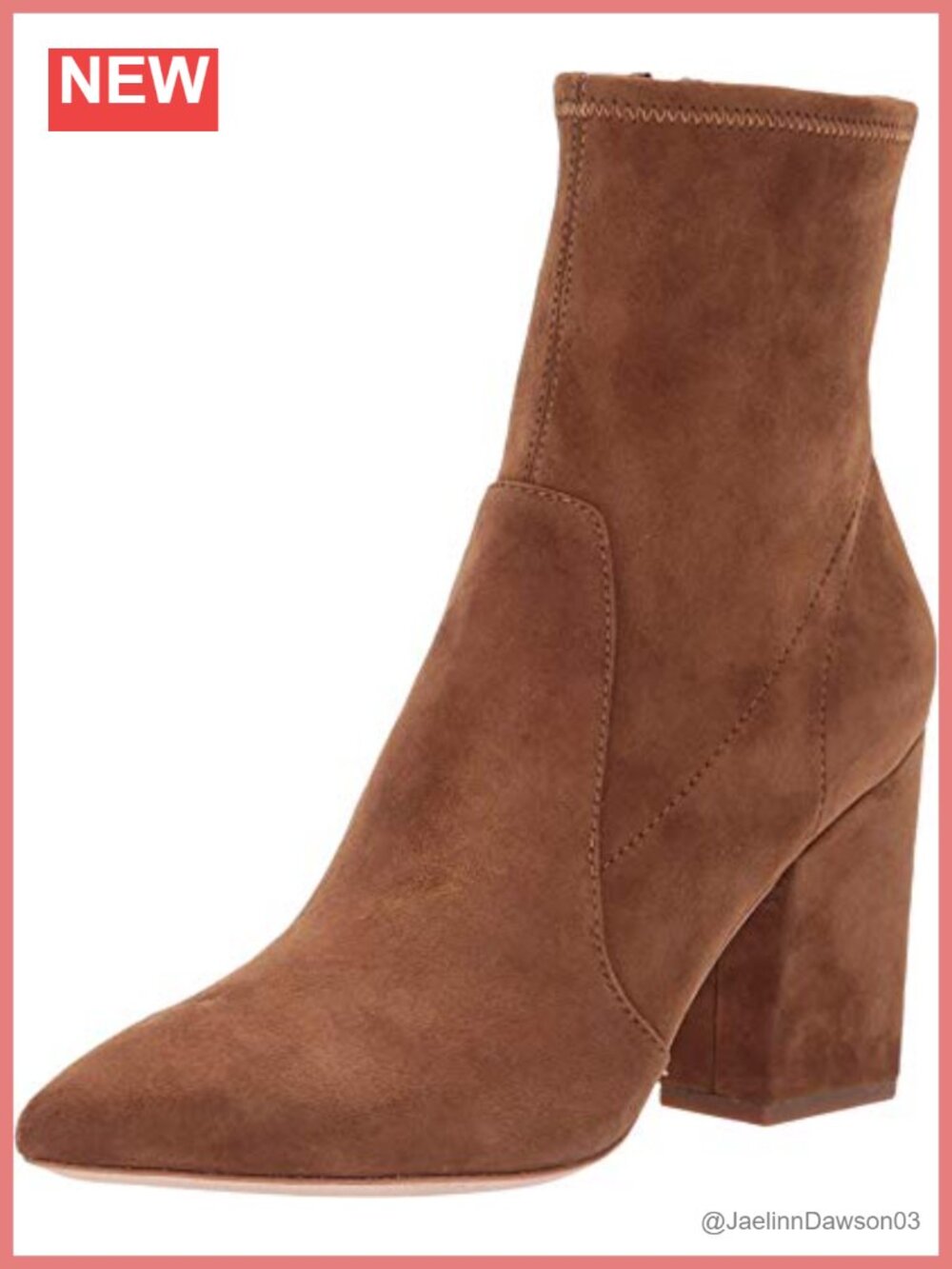 Loeffler Randall Isla Stretch Suede Ankle Booties Chunky Heel Pointed Toe Zip